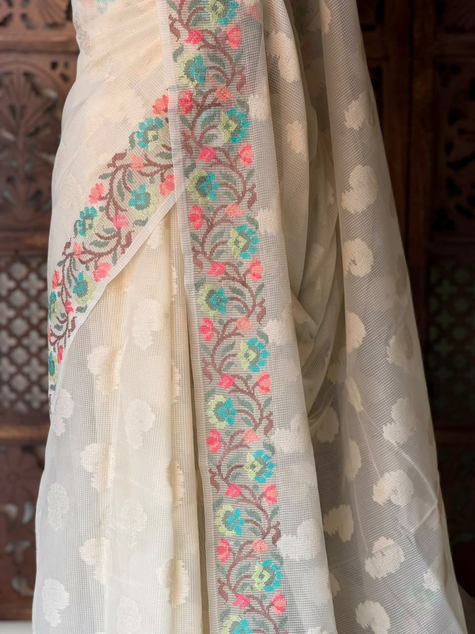 Off white Net Kotta saree - PBR64A