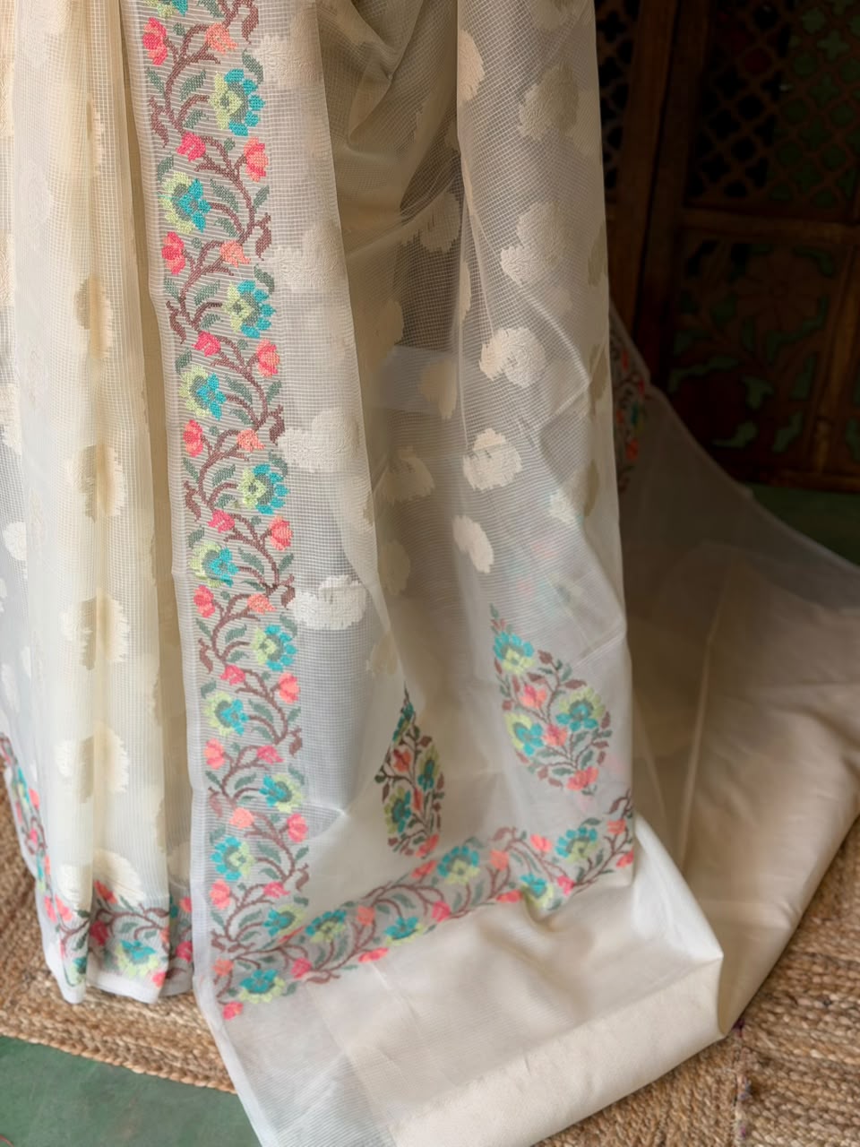 Off white Net Kotta saree - PBR64A