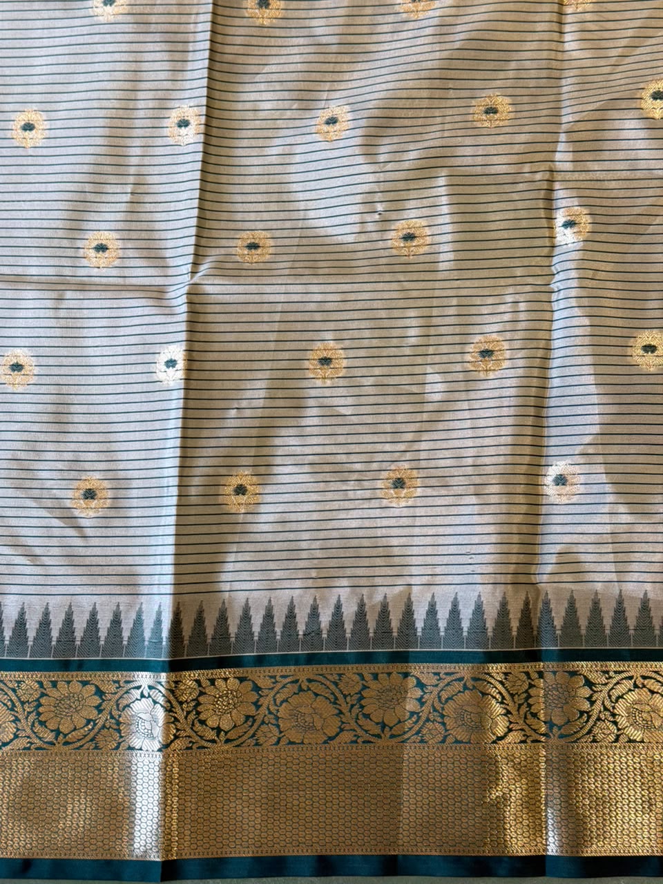 Nude Green Semi banarasi silksaree -PFAZ12A