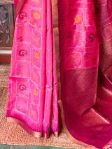 Lotus Pink Chanderi saree - PBR66G