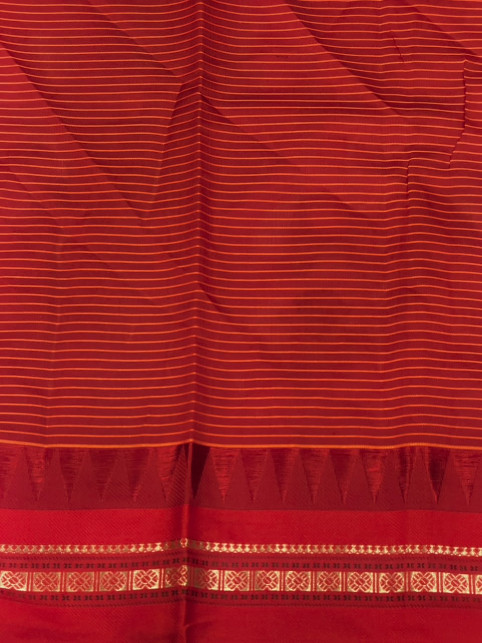 Green and Red chanderi cotton silk saree -PFAZ18D