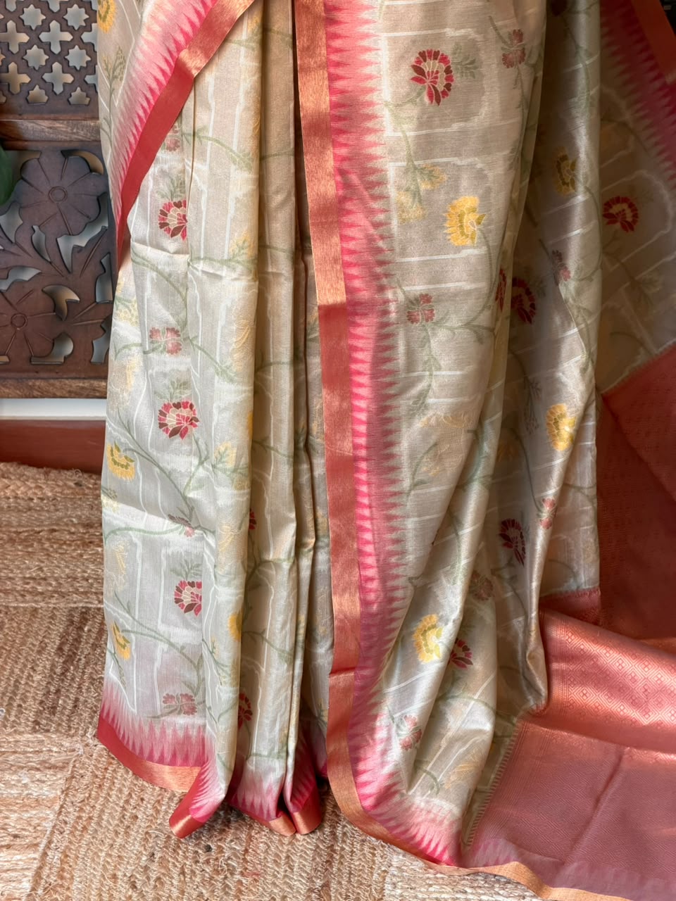 Sandal Chanderi saree - PBR66D