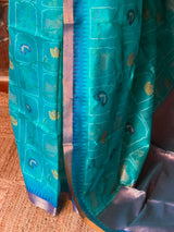 Ocean Blue Chanderi saree - PBR66C