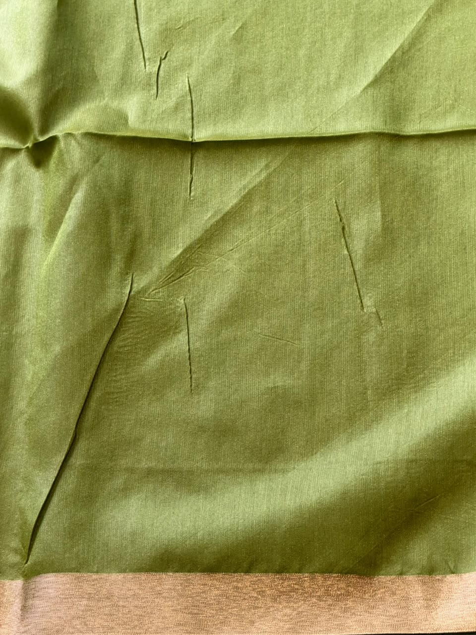 Yellow and Green Chanderi saree - PBR66B