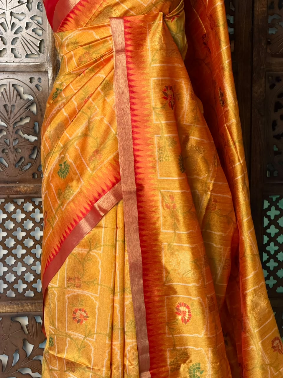 Yellow Chanderi saree - PBR66