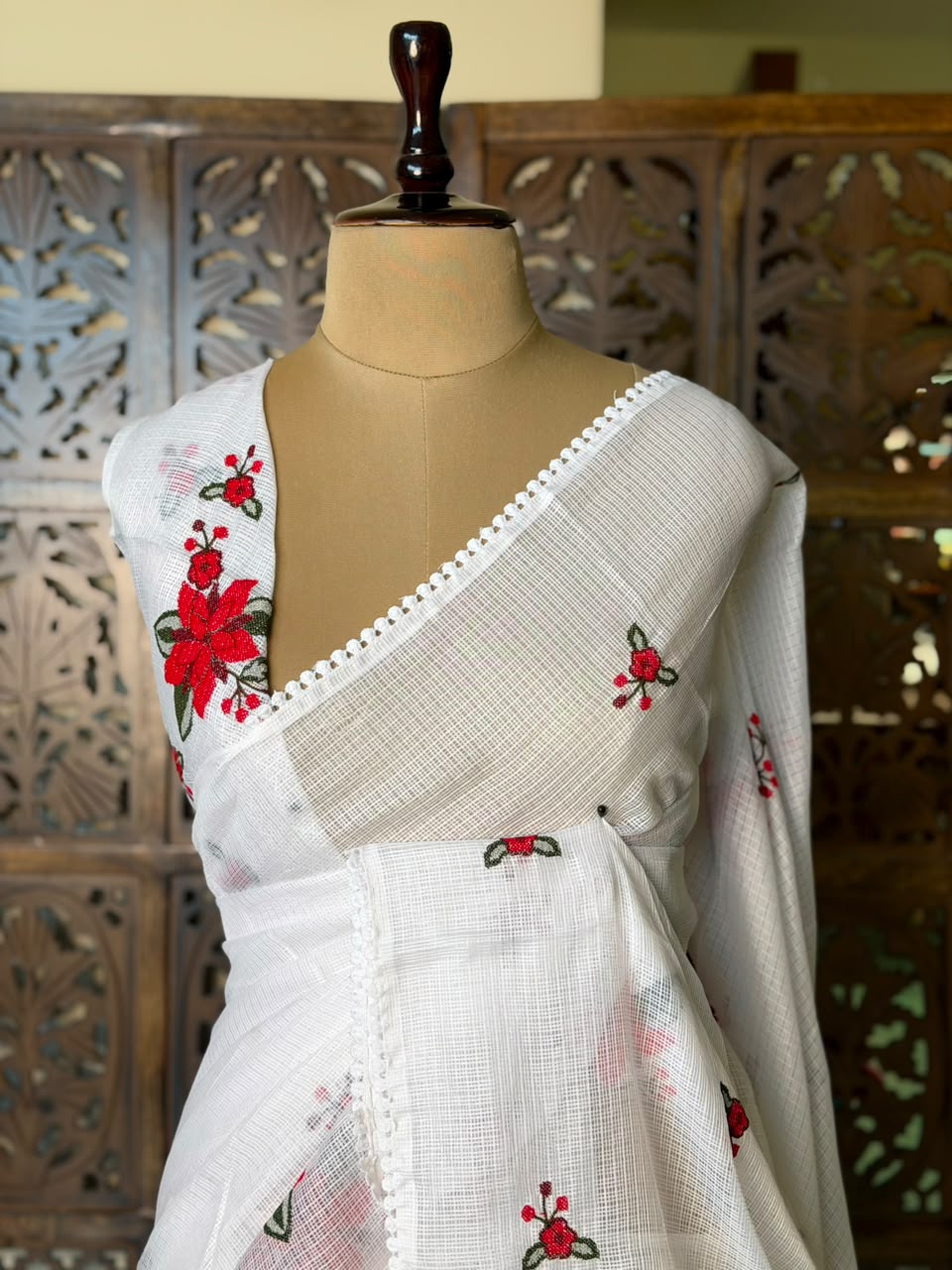 White Kotta silk saree - PBR68A