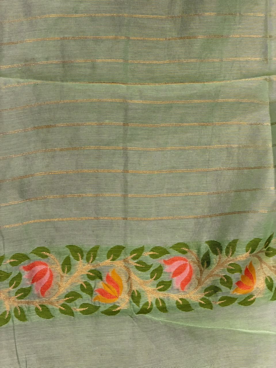 Aqua Chanderi silk cotton Jamdani woven saree- PBRJ30