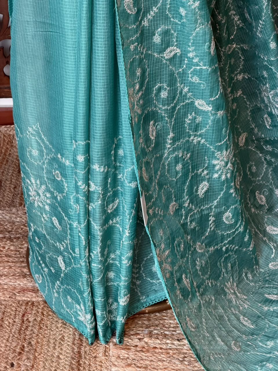 Aqua Blue Kotta silk saree - PBR70A