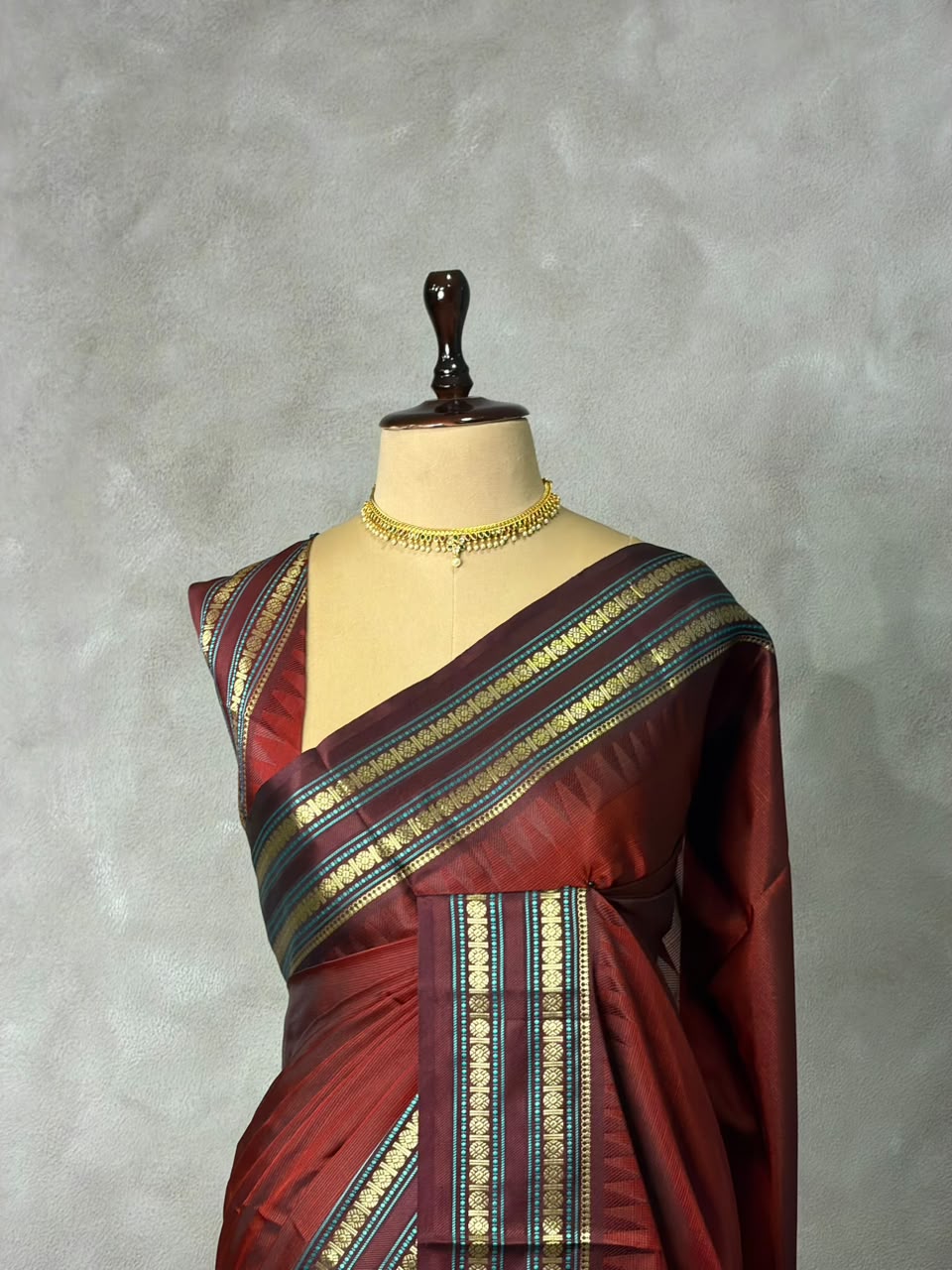 Deep maroon Semi banarasi silksaree -PFAZ12F