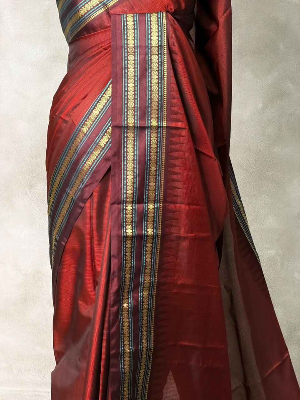 Deep maroon Semi banarasi silksaree -PFAZ12F