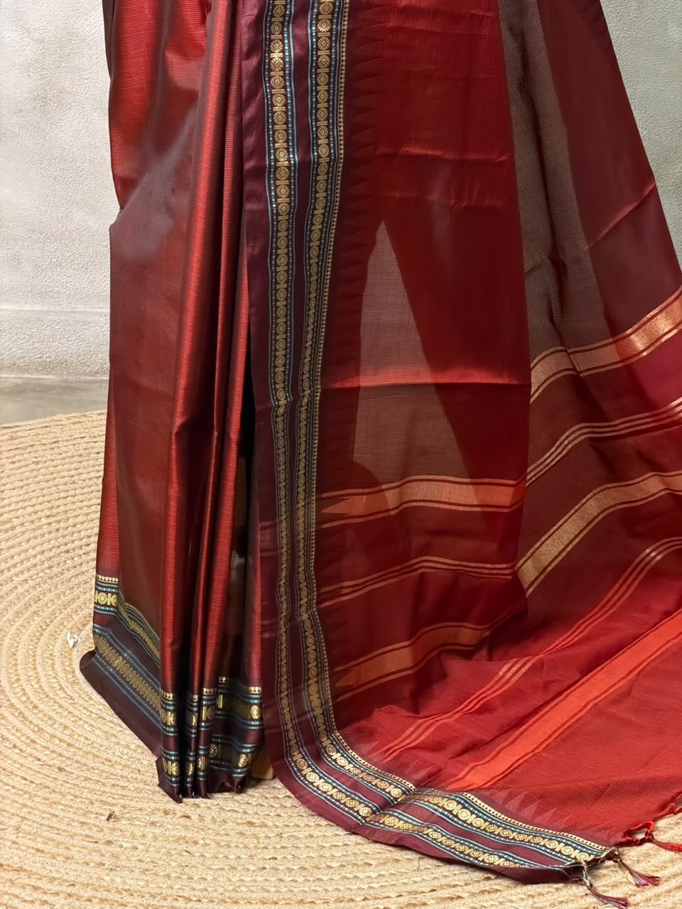 Deep maroon Semi banarasi silksaree -PFAZ12F