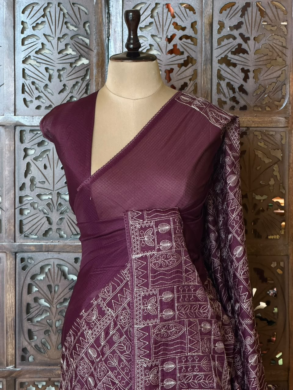 Dark purple Kotta silk saree - PBR70E