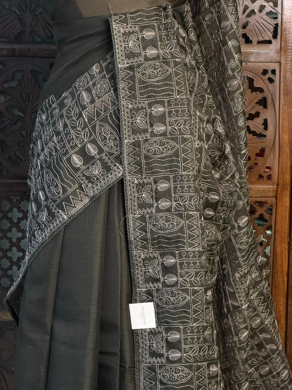 Dark Olive Kotta silk saree - PBR70F