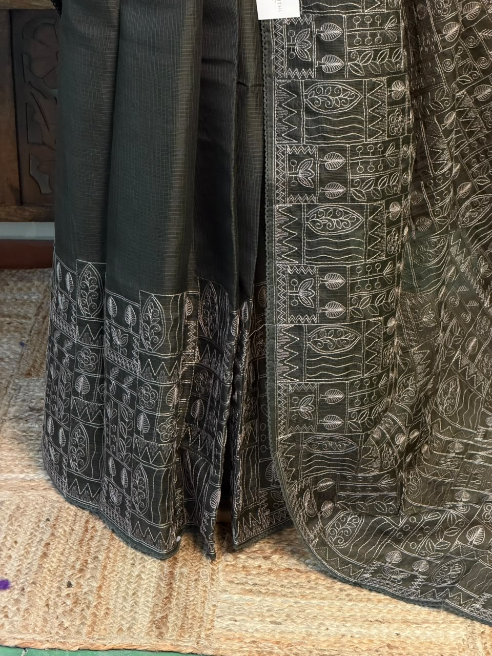Dark Olive Kotta silk saree - PBR70F