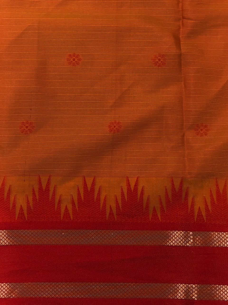 Olive Green and Red Semi banarasi silksaree -PFAZ12D
