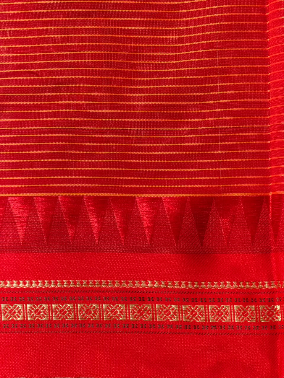 Black and Red chanderi cotton silk saree -PFAZ18B
