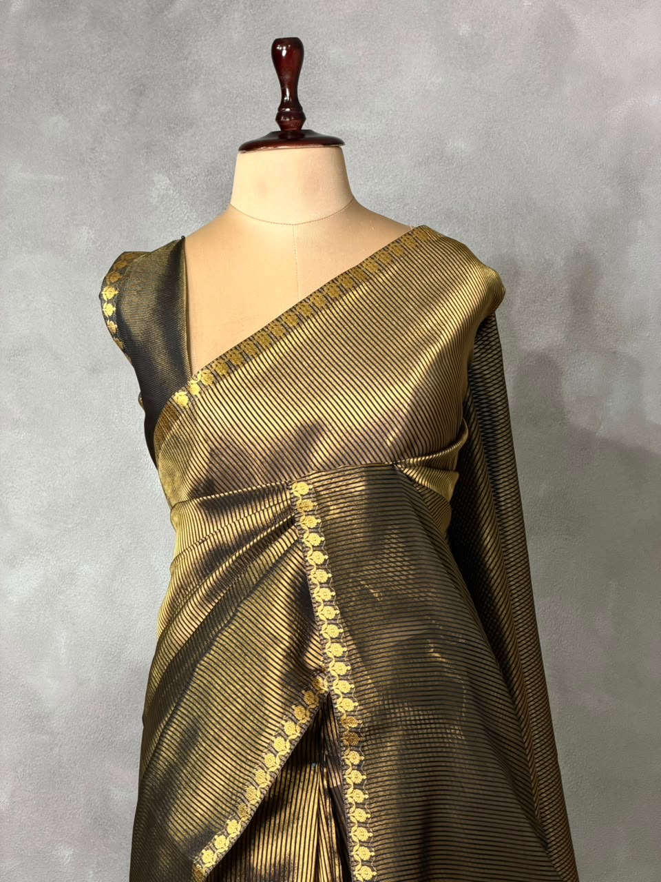 Black Banarasi tissue silksaree -PIH95