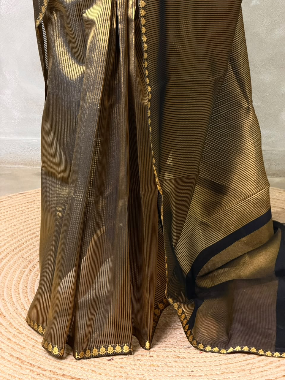 Black Banarasi tissue silksaree -PIH95