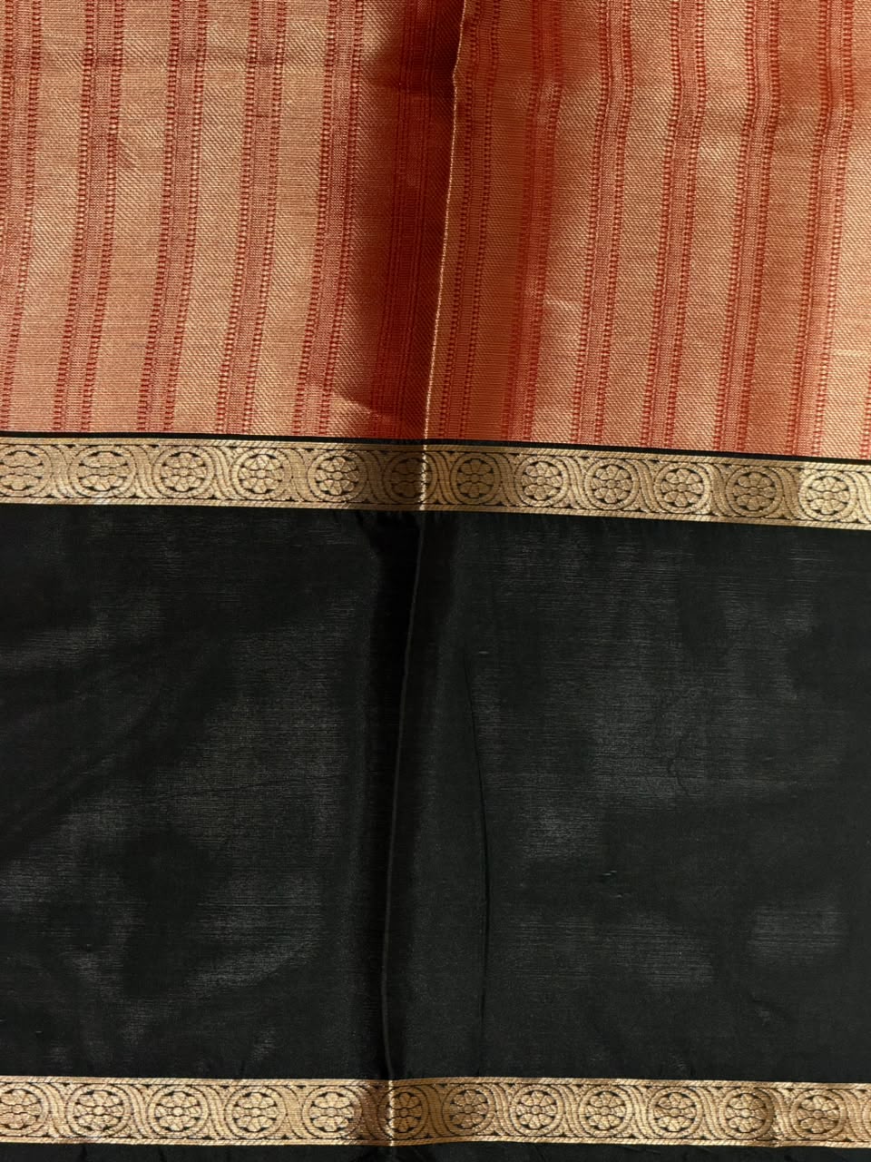 Orange and black tissue brocade banarasi silksaree -PFAZ16A