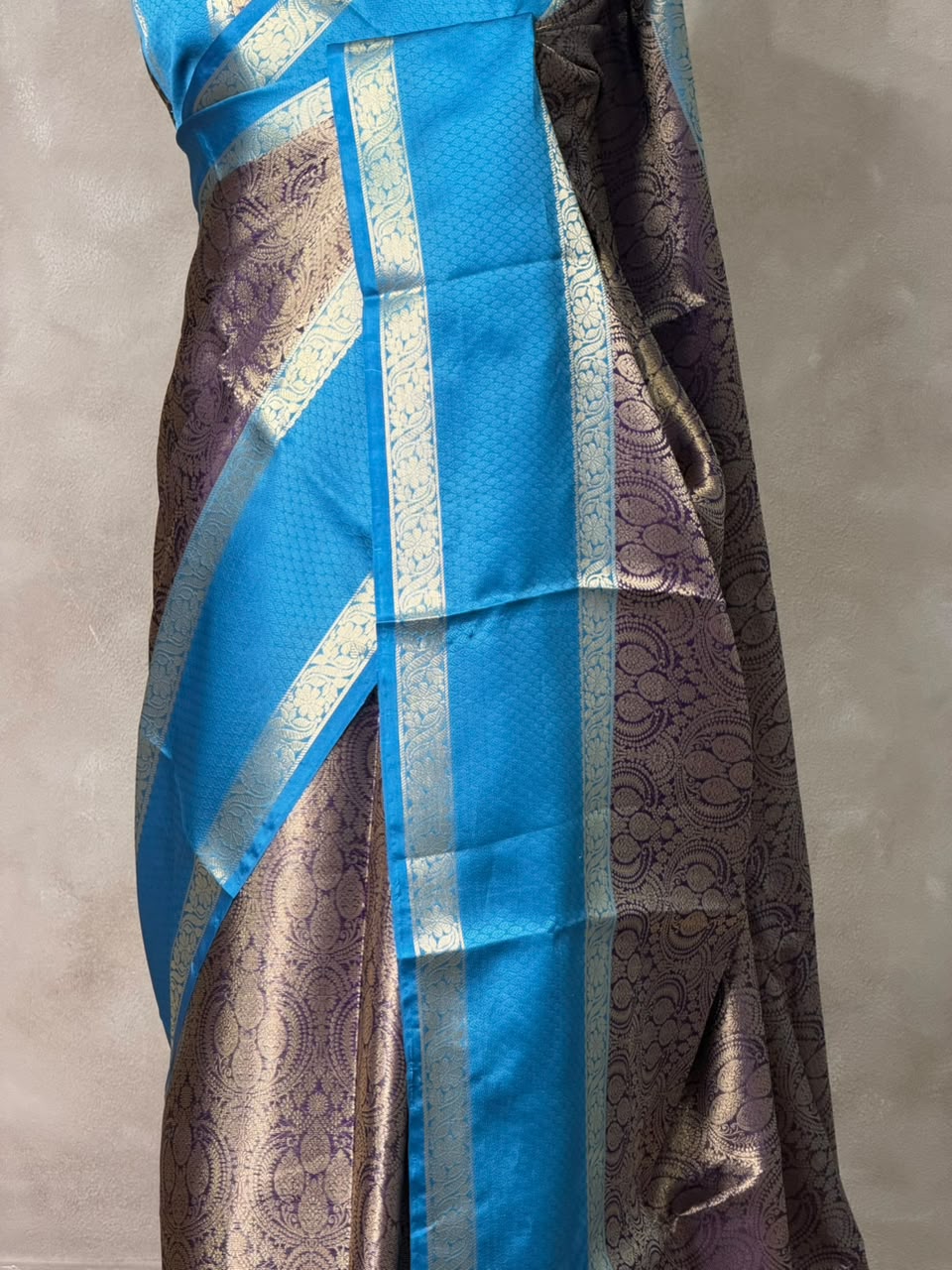 Blue tissue brocade banarasi silksaree -PFAZ16