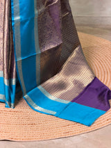 Blue tissue brocade banarasi silksaree -PFAZ16