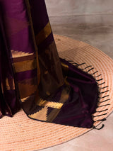 Deep Purple banarasi silk saree -PIH96