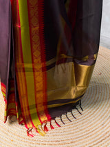 Deep Brown banarasi silk saree -PIH97