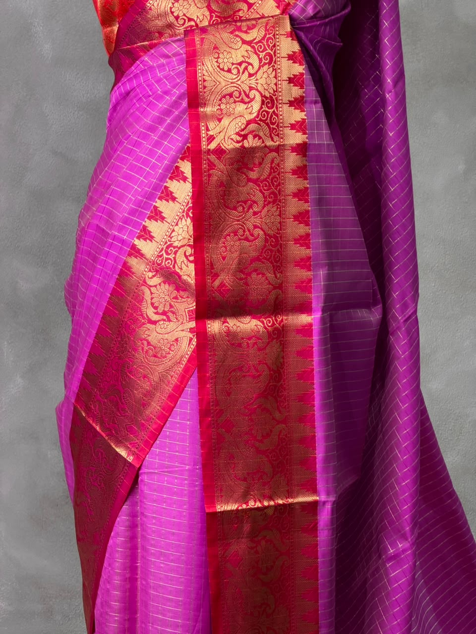 Magenta and Red banarasi silk saree -AISH20A