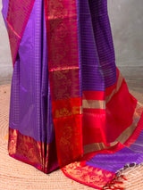 Violet and Red banarasi silk saree -AISH20D