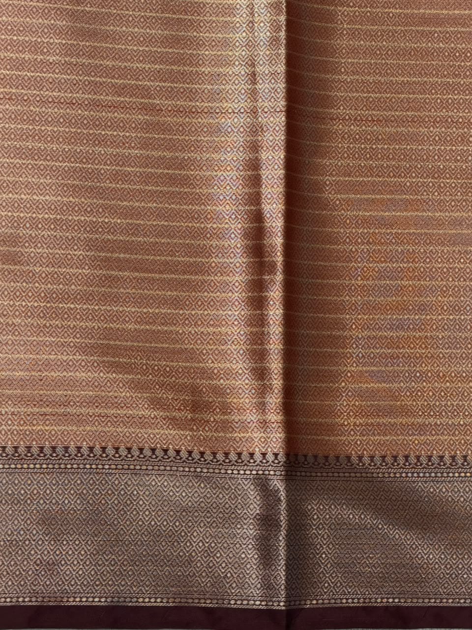 Rust orange banarasi silk saree -PASILK1