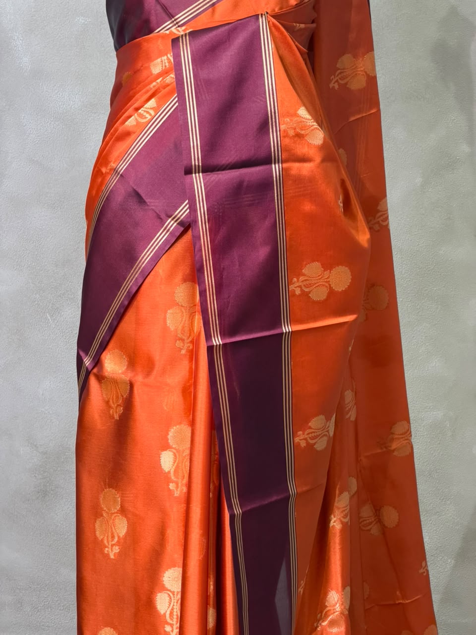 Rust orange Gajji silk saree -PFAZ20