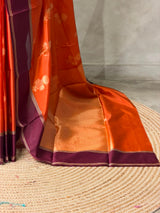 Rust orange Gajji silk saree -PFAZ20