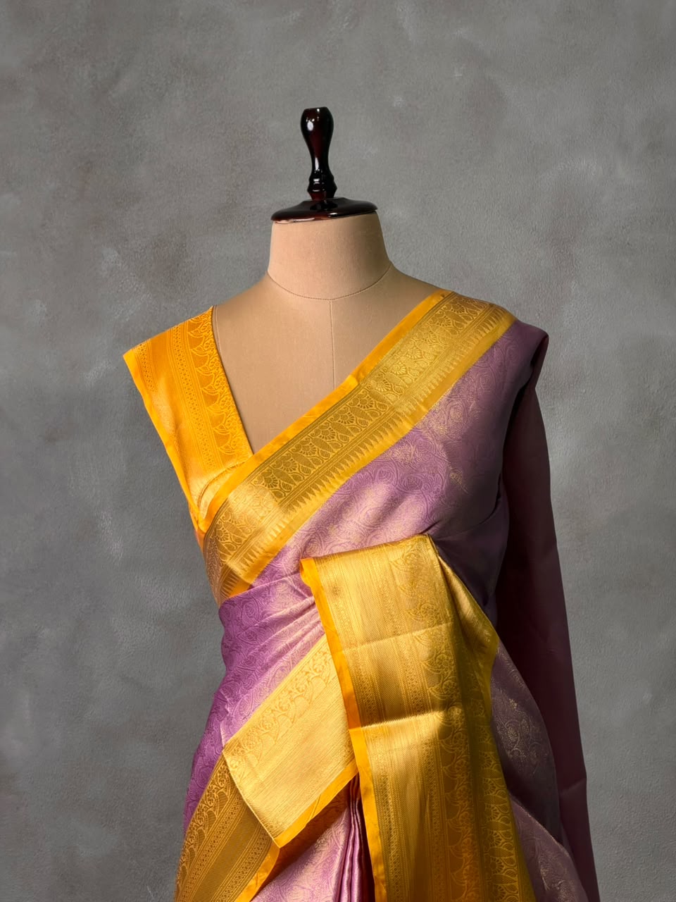 Pink and yellow Tissue banarasi silk saree -PASILK4
