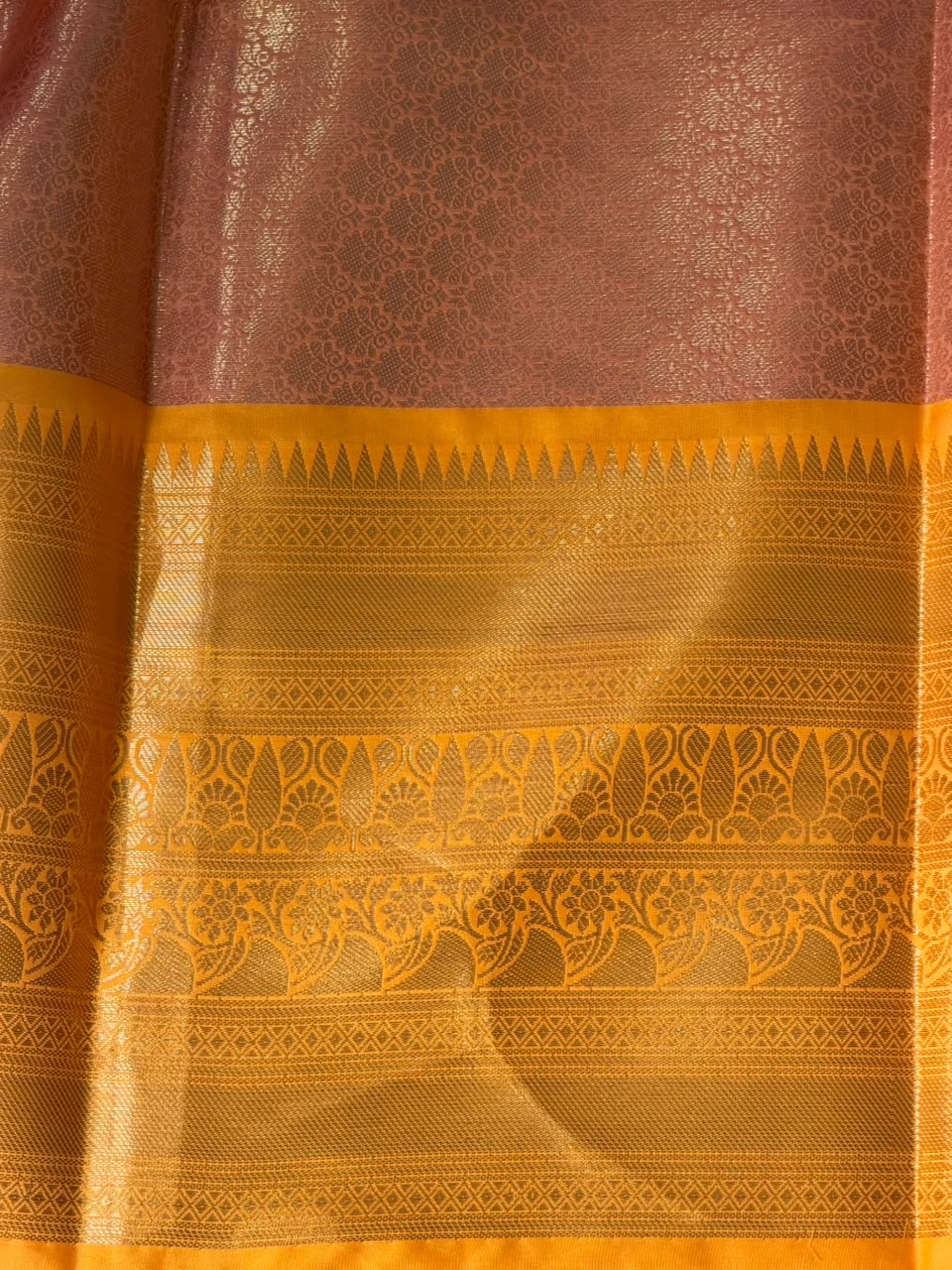 Pink and yellow Tissue banarasi silk saree -PASILK4