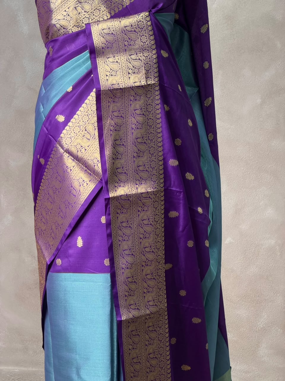 Blue and Violet Tissue banarasi silk saree -PFAZ22A