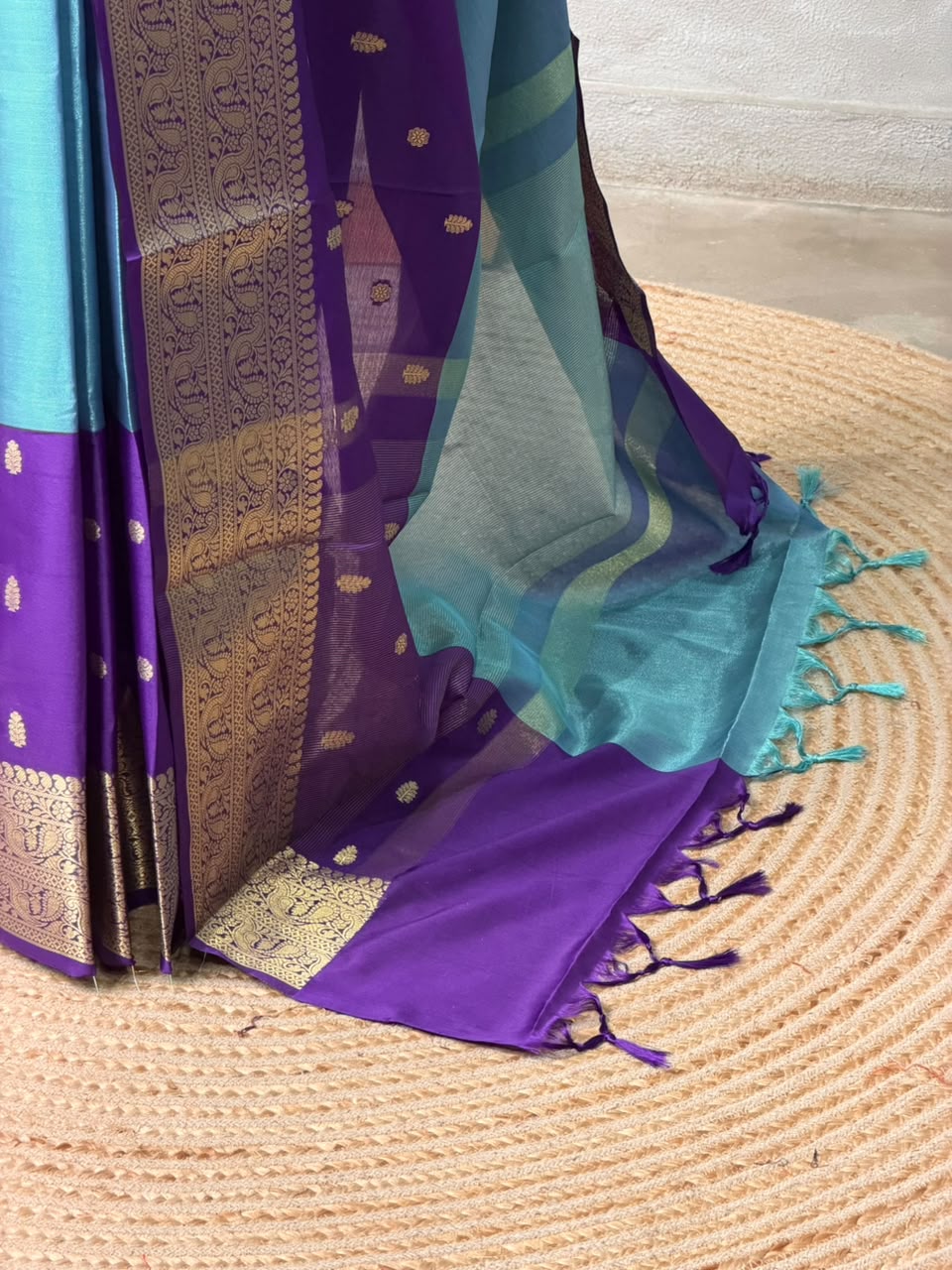 Blue and Violet Tissue banarasi silk saree -PFAZ22A