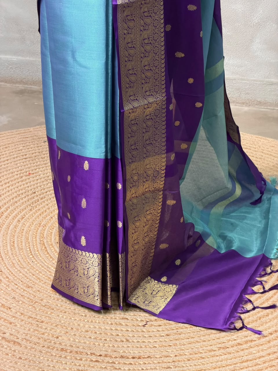 Blue and Violet Tissue banarasi silk saree -PFAZ22A
