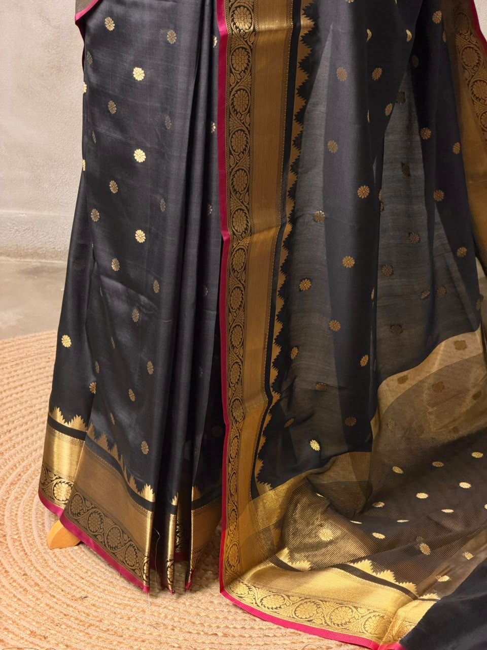 Black banarasi silk saree -PASILK5