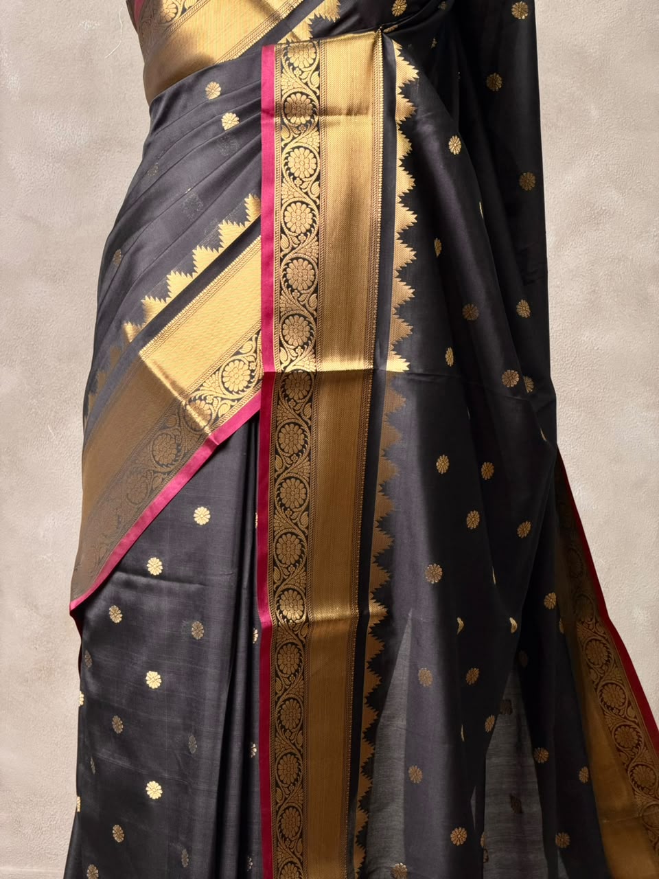 Black banarasi silk saree -PASILK5