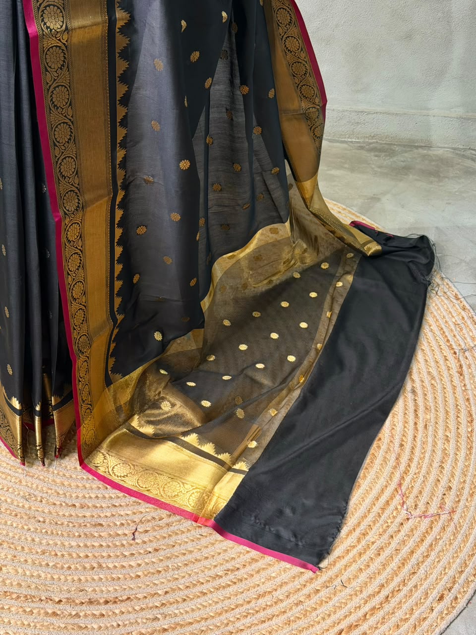 Black banarasi silk saree -PASILK5
