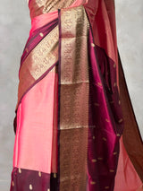 Pink and Maroon Tissue banarasi silk saree -PFAZ22