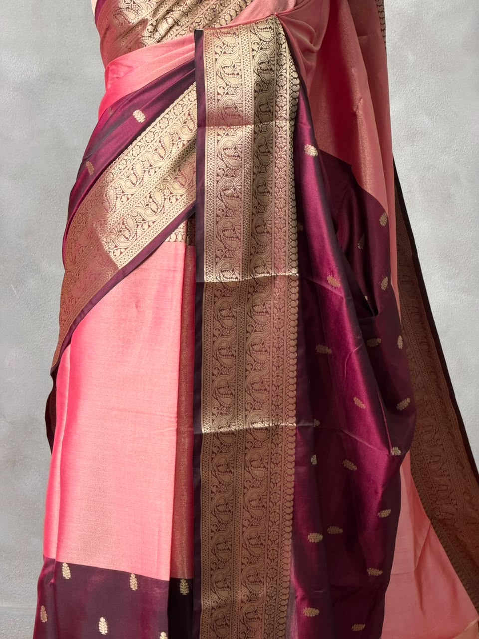 Pink and Maroon Tissue banarasi silk saree -PFAZ22
