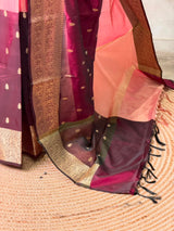 Pink and Maroon Tissue banarasi silk saree -PFAZ22