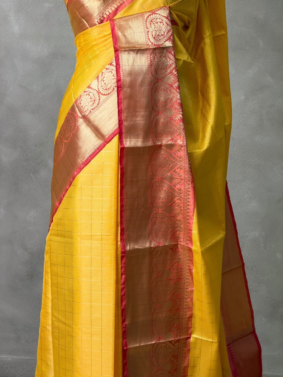 Yellow and Red Tissue banarasi silk saree -PASILK3A