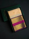 Pastal Peach and purple Semi kanchipuram silk saree- PSSR341