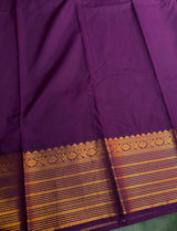 Sandal and Violet Semi kanchipuram silk saree- PSSR344