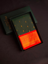 Green and Red Semi kanchipuram silk saree- PSSR343