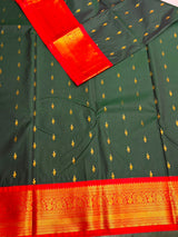 Green and Red Semi kanchipuram silk saree- PSSR343