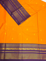 Yellow and Violet Semi kanchipuram silk saree- PSSR345