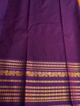 Yellow and Violet Semi kanchipuram silk saree- PSSR345